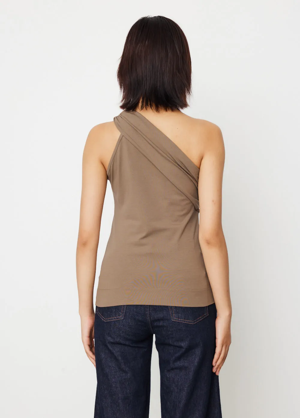 0057 One Shoulder Draped T-Shirt