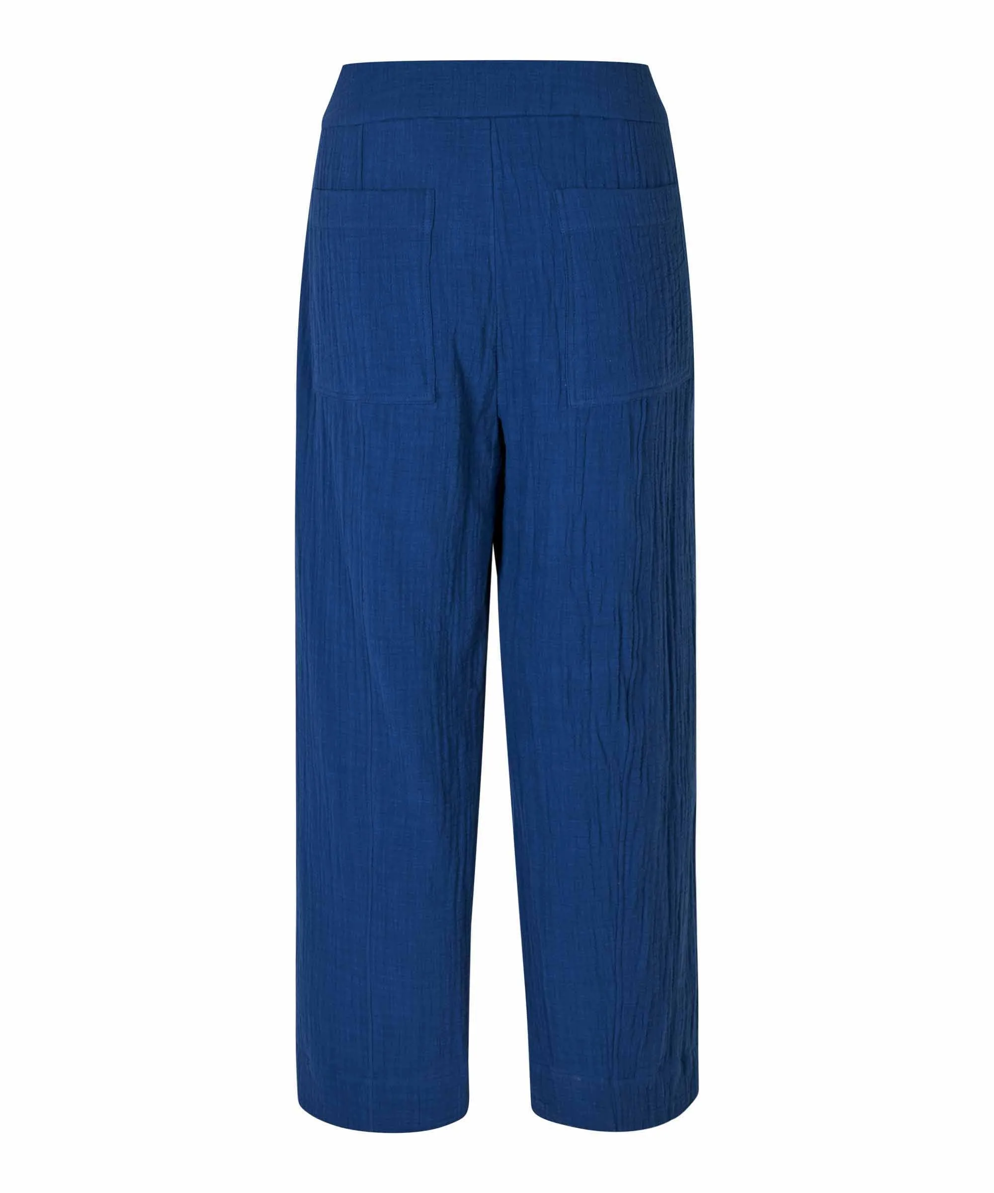 1009085 MaPtalia  Crinkle Trousers - Navy Peony