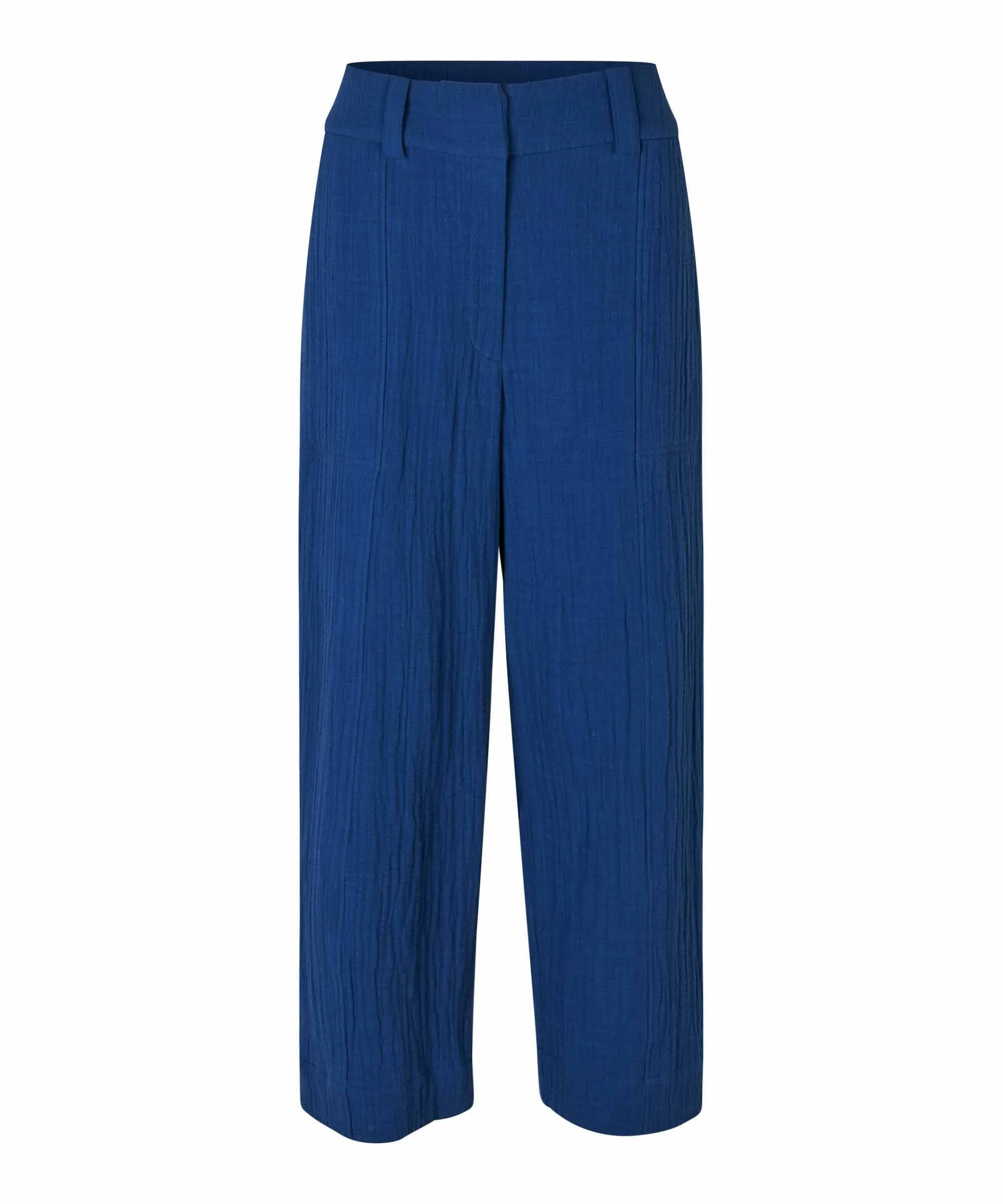 1009085 MaPtalia  Crinkle Trousers - Navy Peony