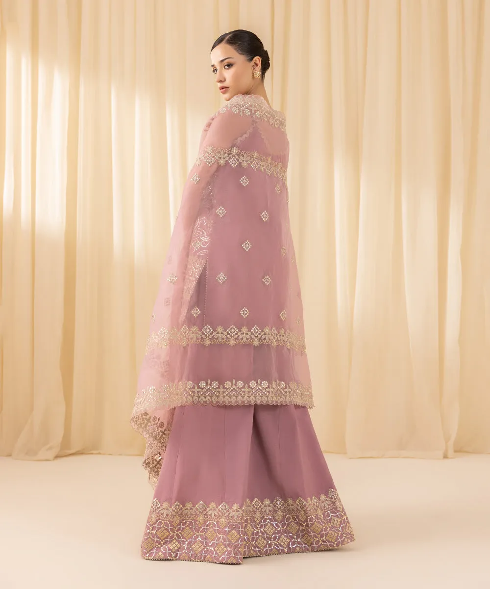 3 Piece -  Embroidered Organza Suit