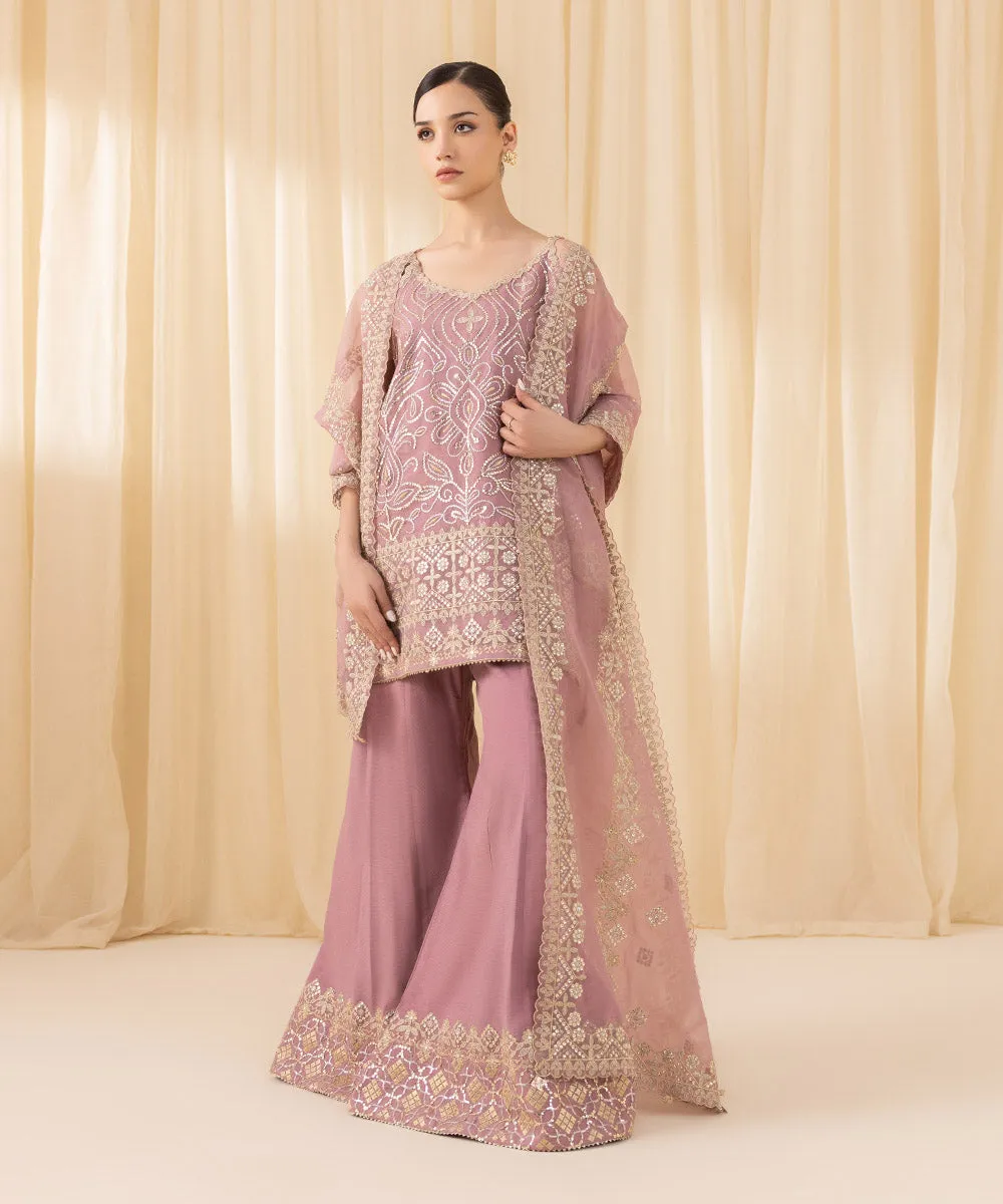 3 Piece -  Embroidered Organza Suit