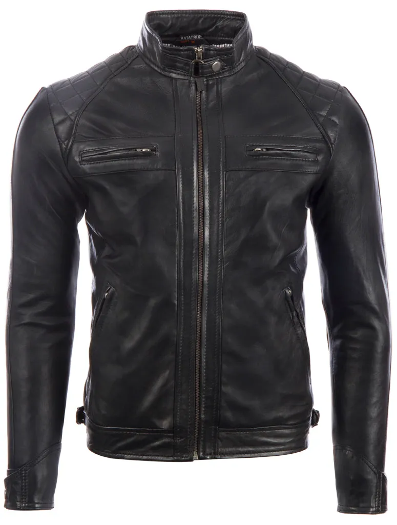 44T9 Men's Biker Jacket - Black