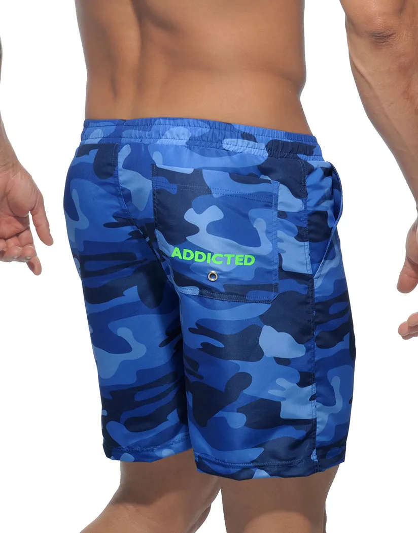 Addicted Men's Camouflage Long Swim Short ADS095