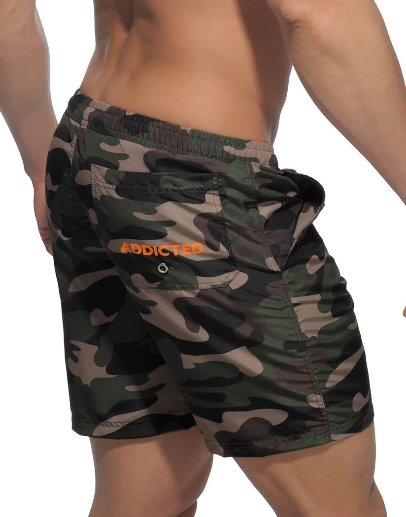 Addicted Men's Camouflage Long Swim Short ADS095