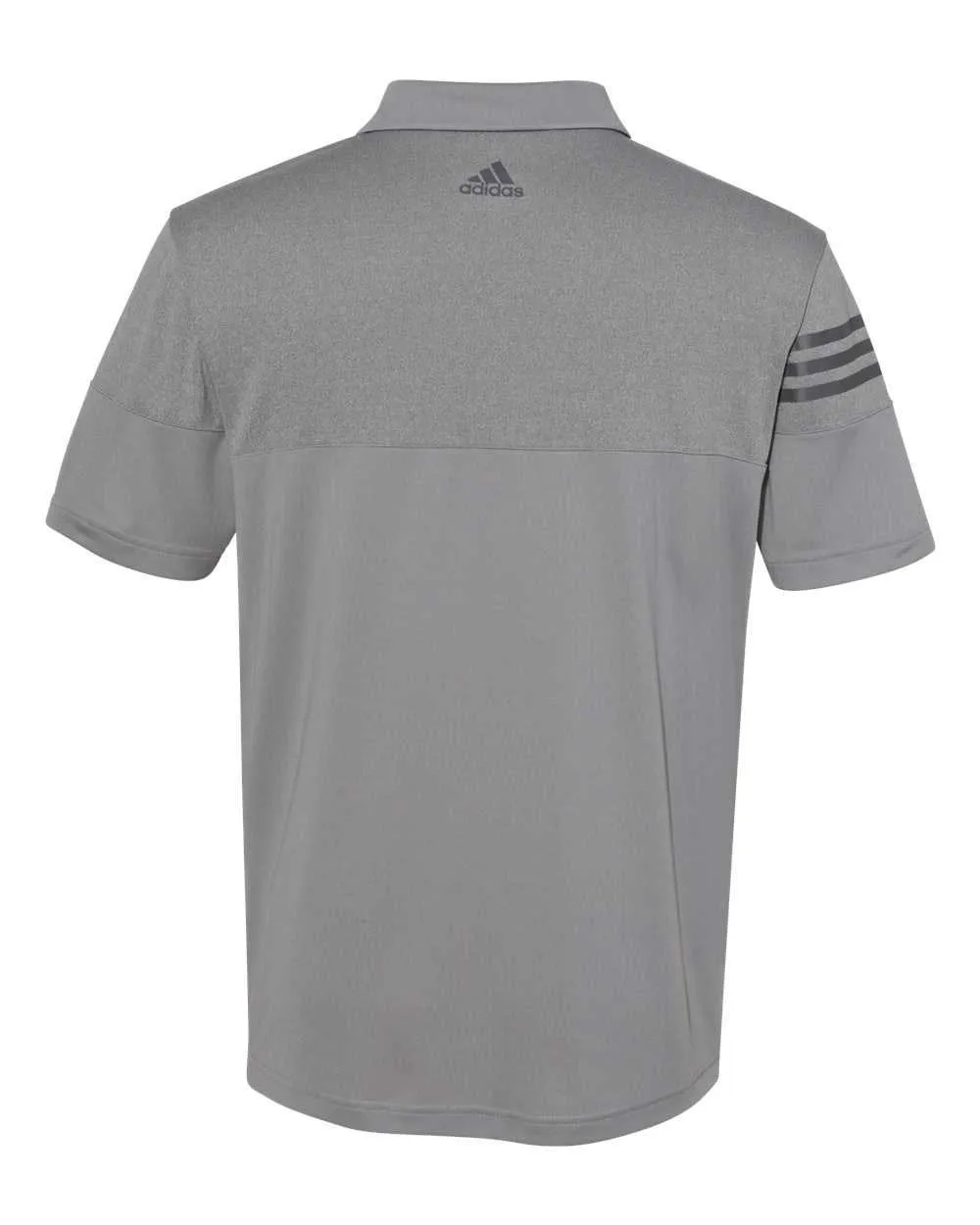 Adidas A213 Heathered 3-Stripes Block Sport Shirt - Grey Three