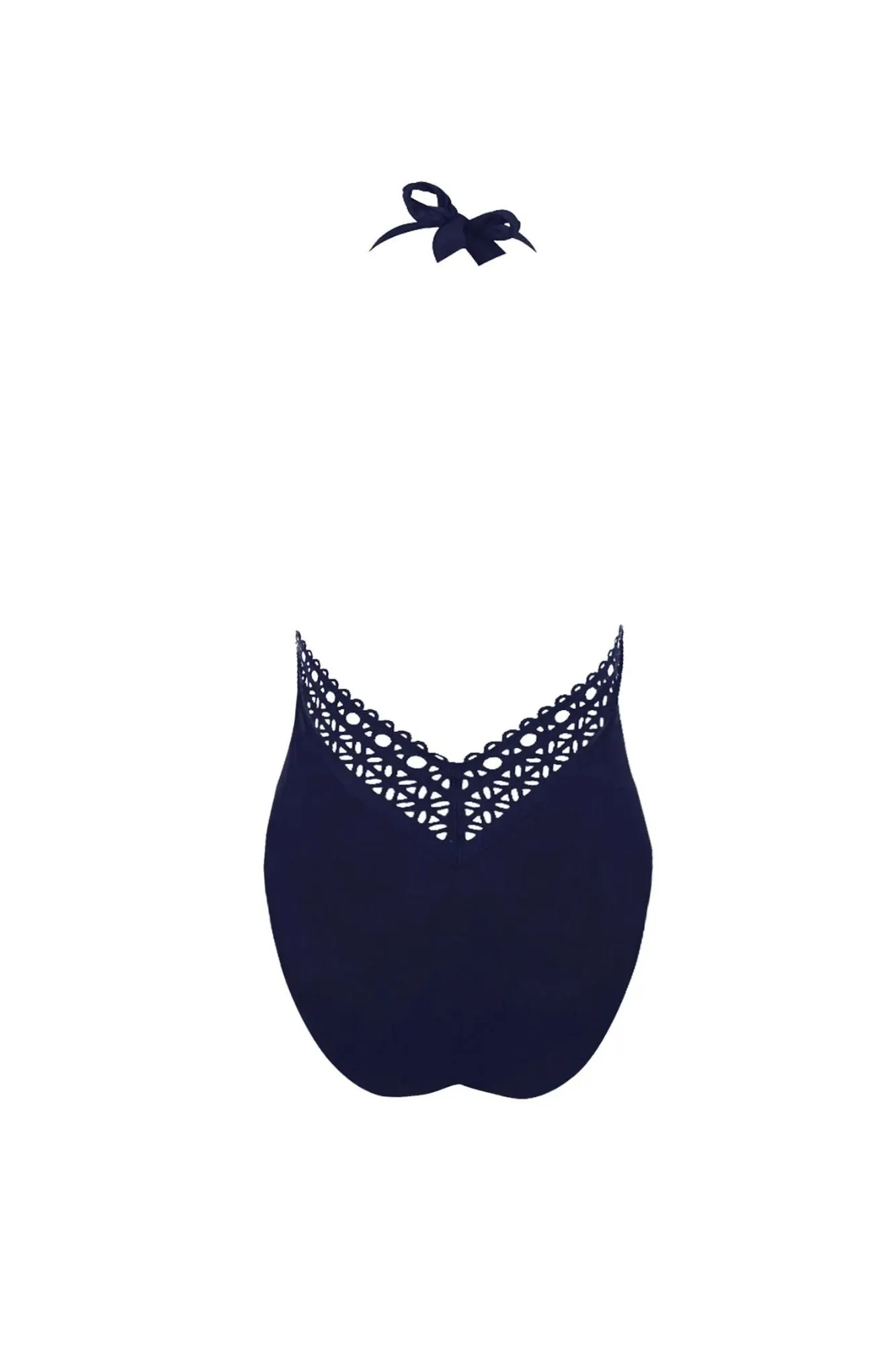 Ajourage Couture Non Wire Swimsuit Plunging Neckline in Navy