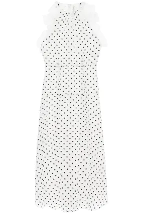 ALESSANDRA RICH sleeveless maxi dress in polka