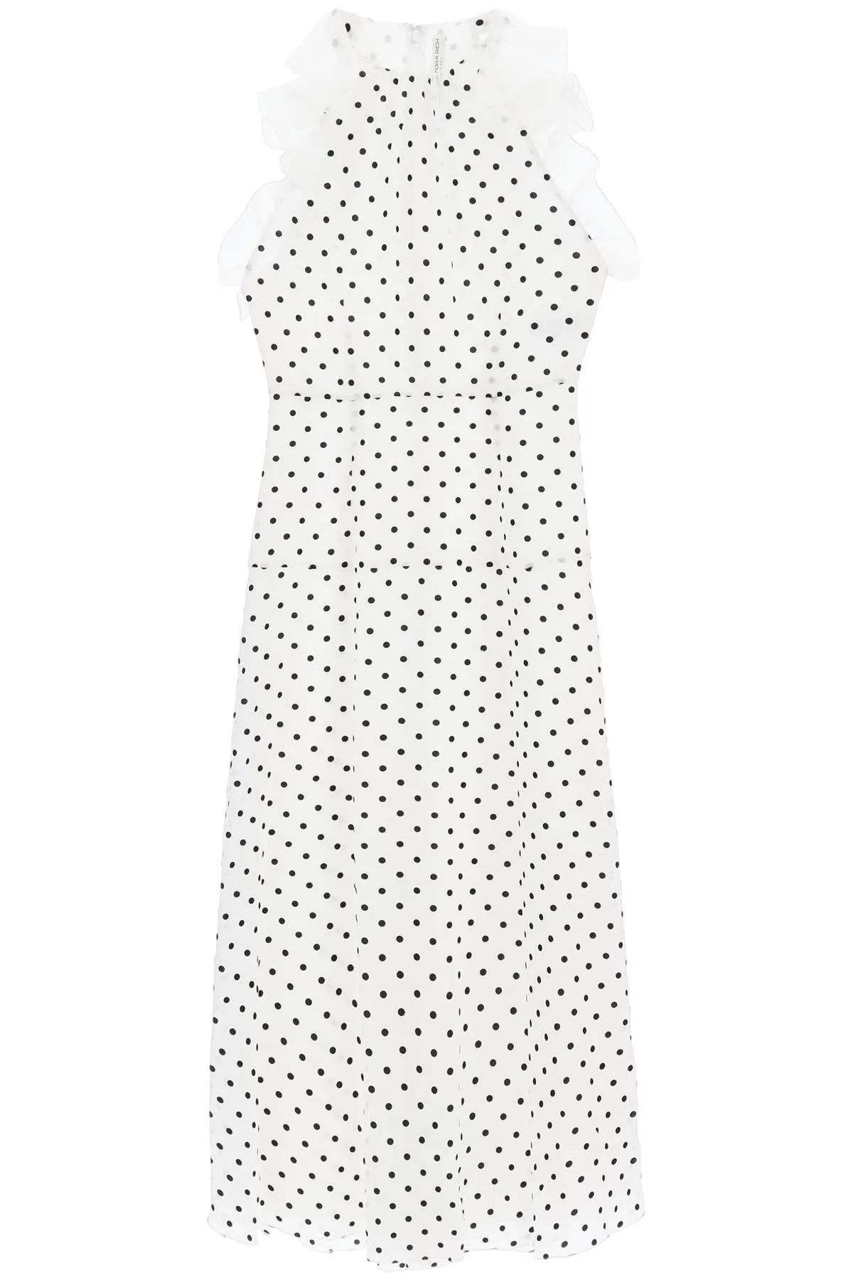 ALESSANDRA RICH sleeveless maxi dress in polka