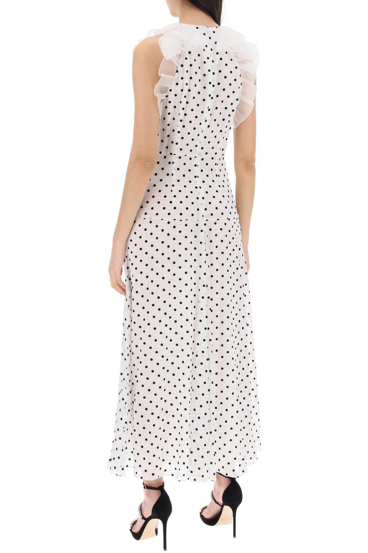 ALESSANDRA RICH sleeveless maxi dress in polka