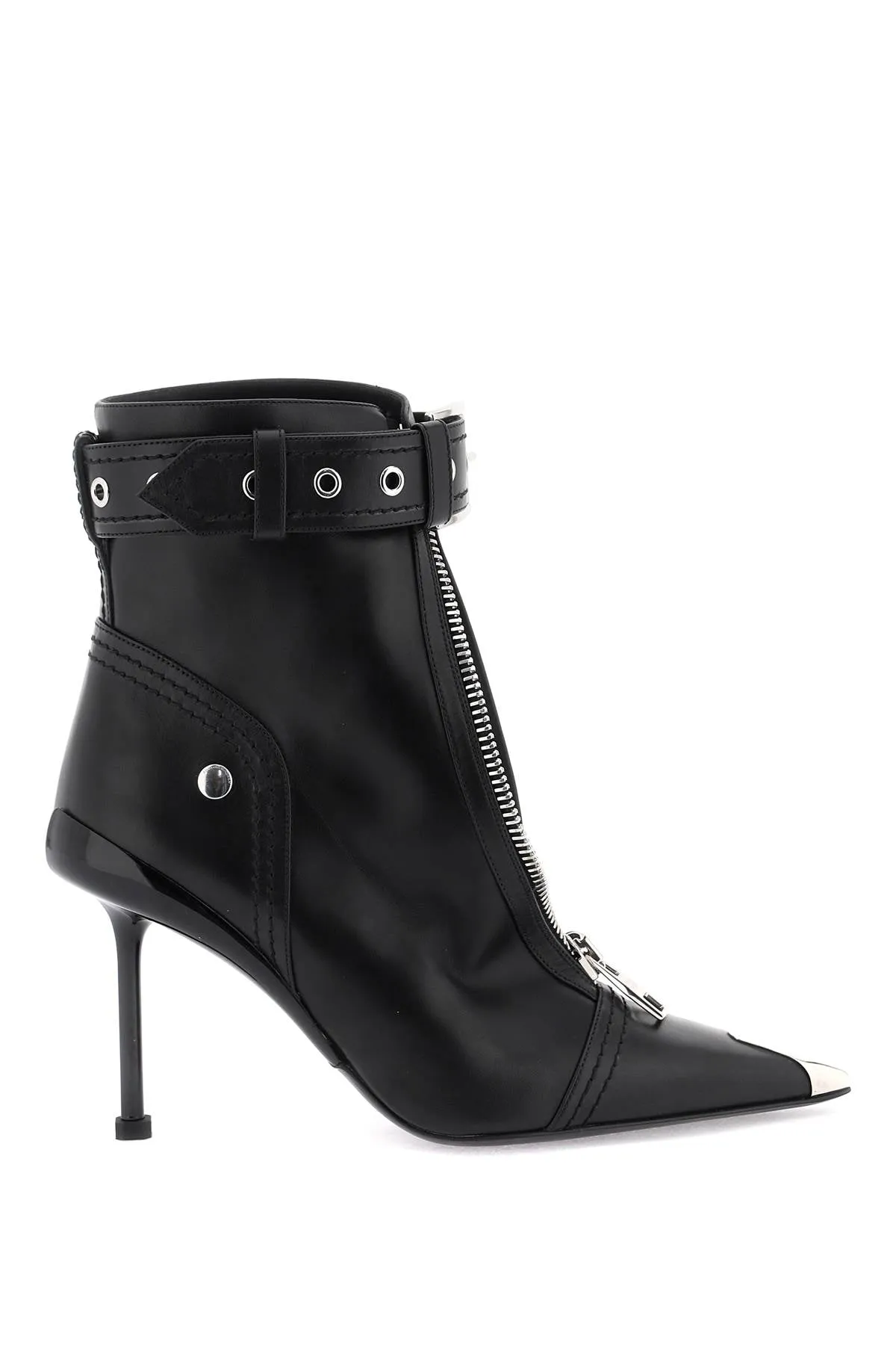 Alexander Mcqueen 'slash Biker' Ankle Boots (Size - 40)