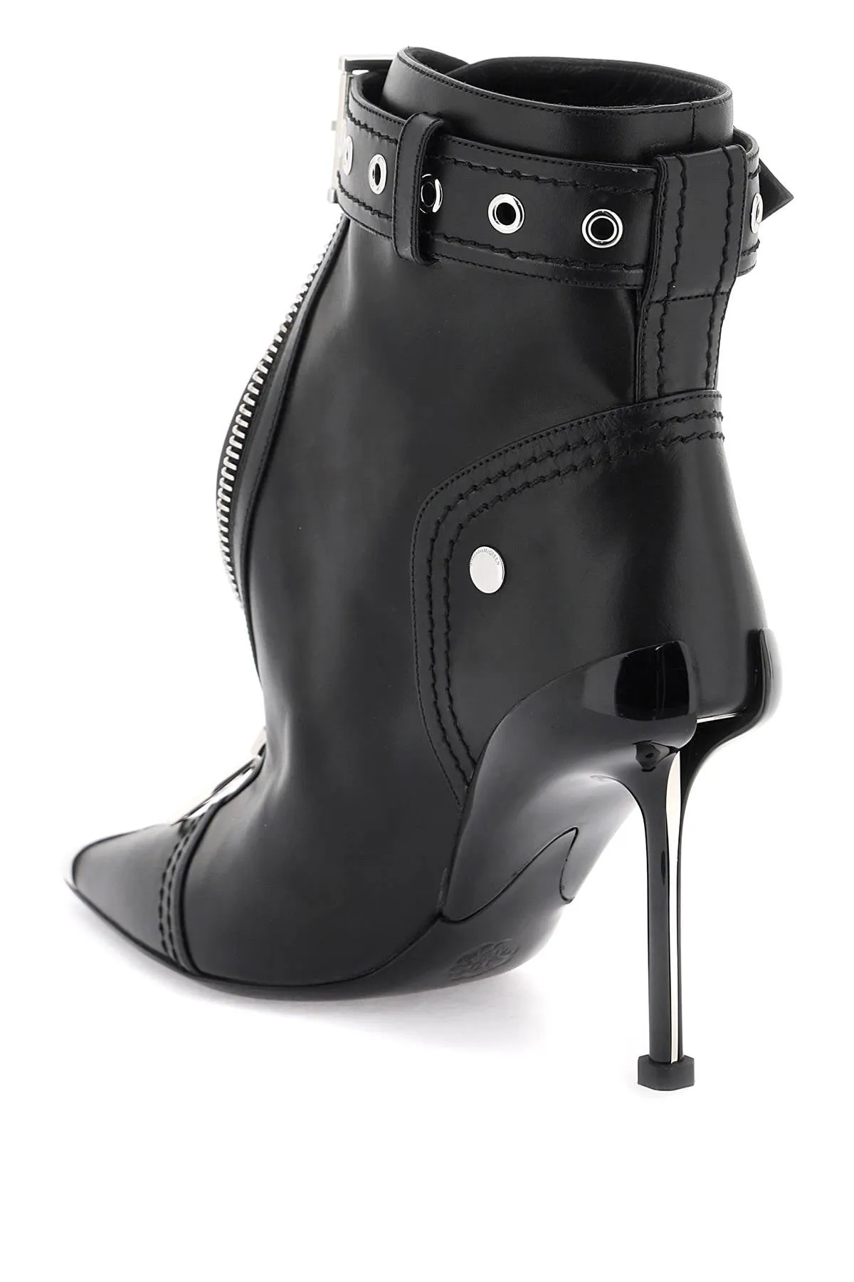 Alexander Mcqueen 'slash Biker' Ankle Boots (Size - 40)