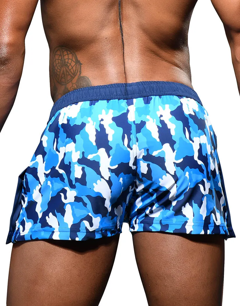 Andrew Christian Blue Camo Snap Swim Shorts 7914