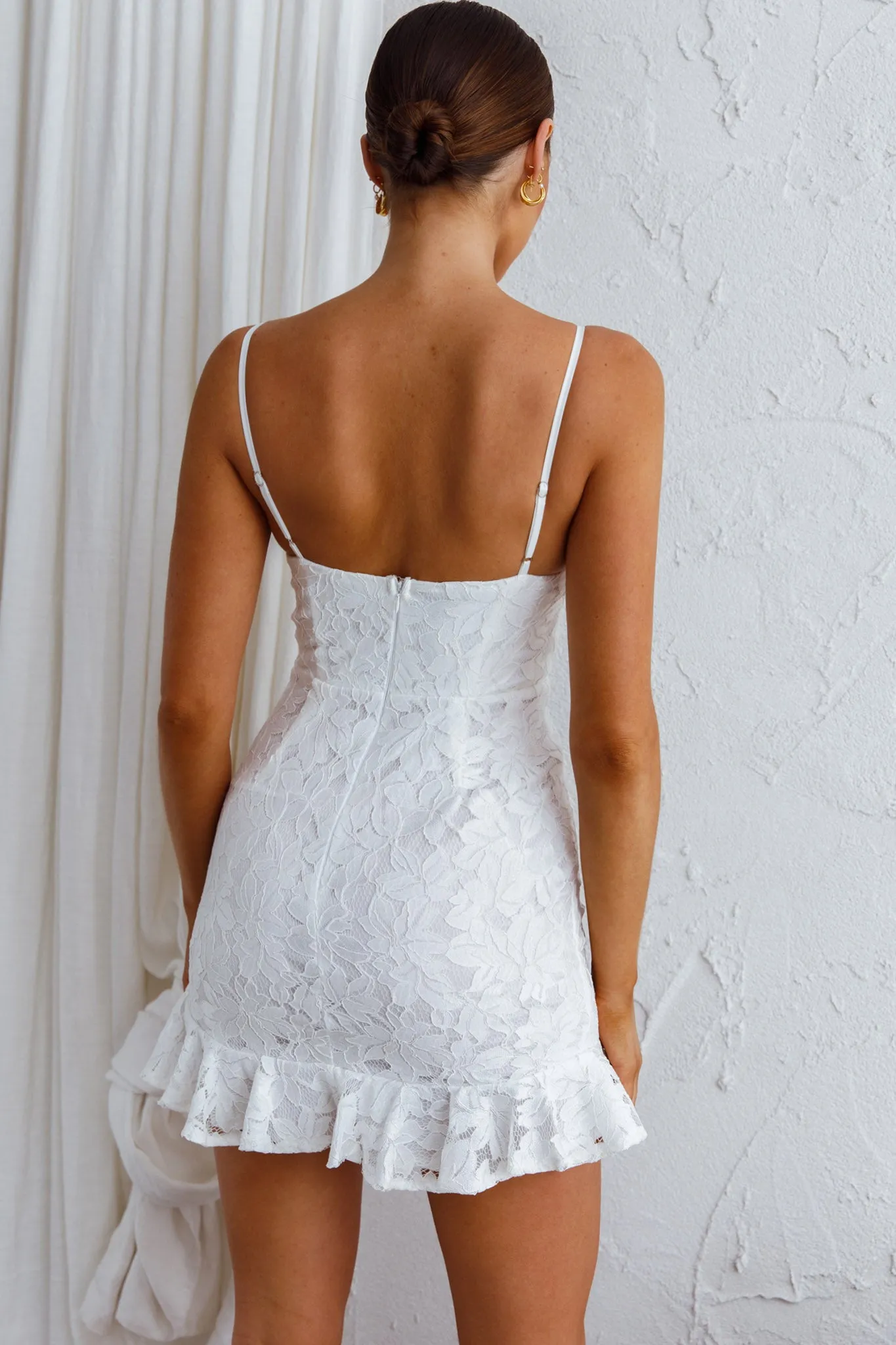 Aphrodite Molded Bust Lace Dress White