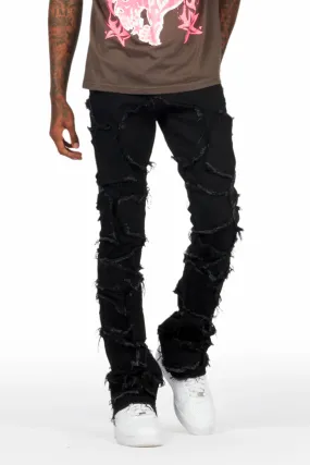 Arturo Black Stacked Flare Jeans