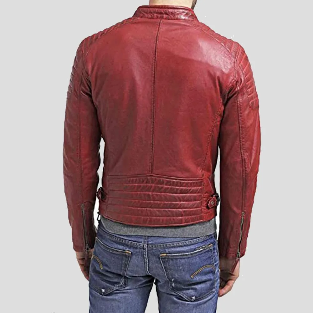 Asher Red Quilted Leather Jacket