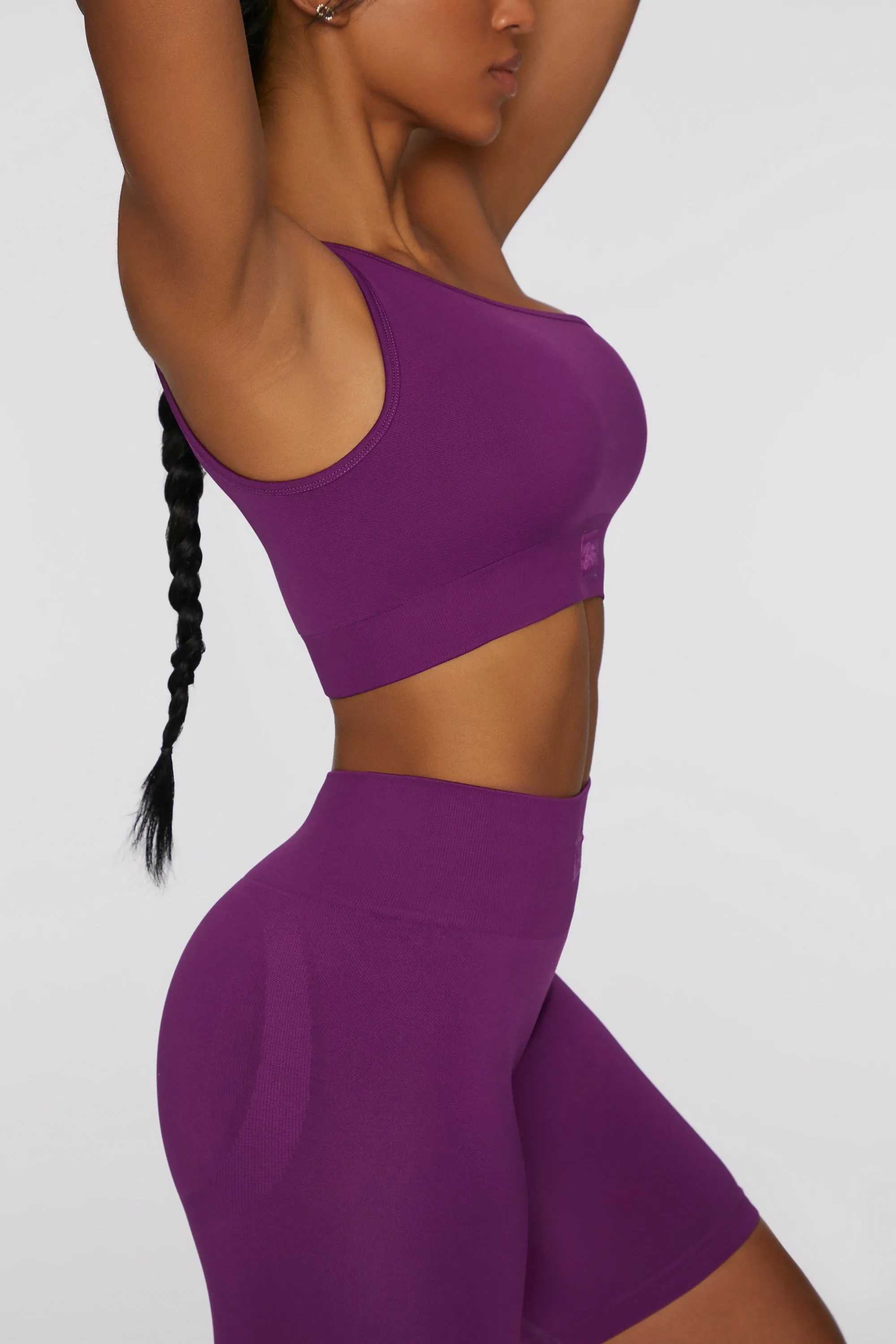 Asymmetric Crop Top in Dark Purple