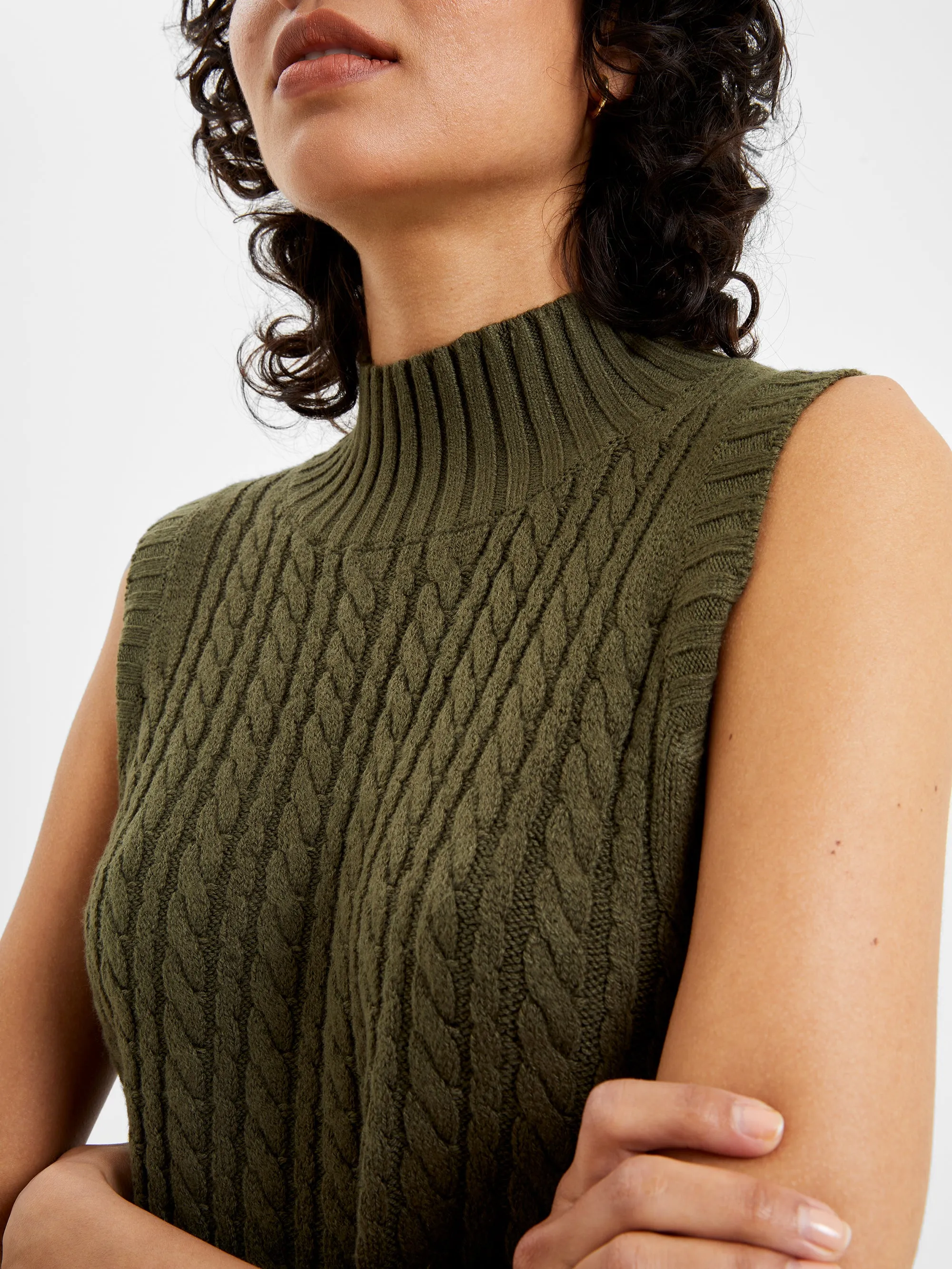 Babysoft Cable Knit Sleeveless Sweater