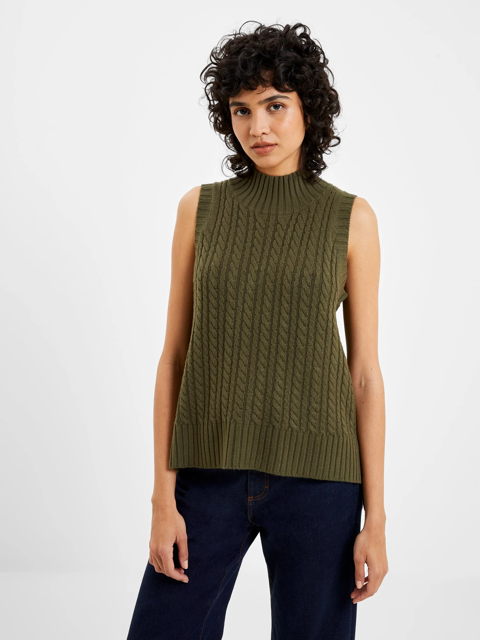 Babysoft Cable Knit Sleeveless Sweater