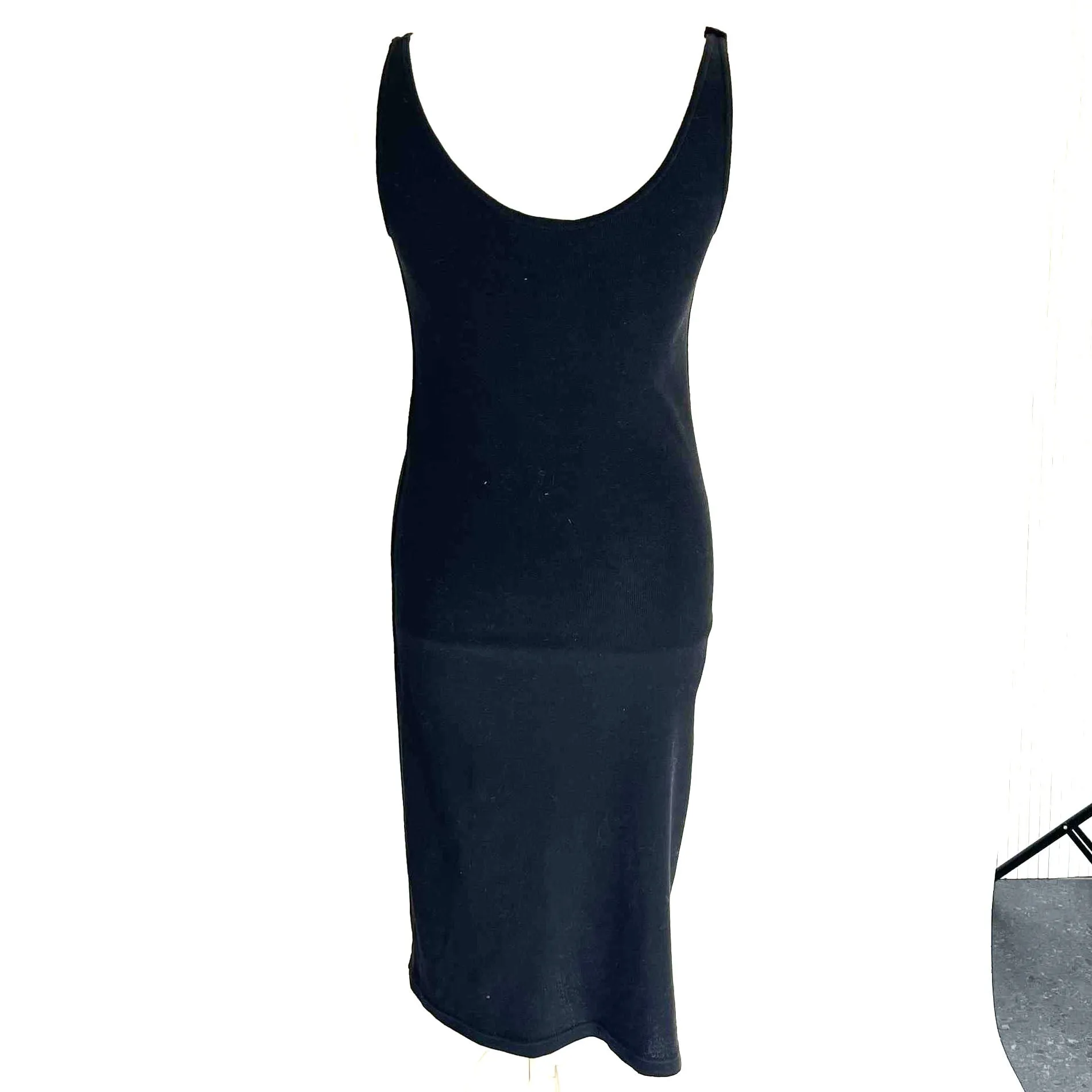 Balenciaga Knits £1500 Black Bust Detail Midi Dress XS