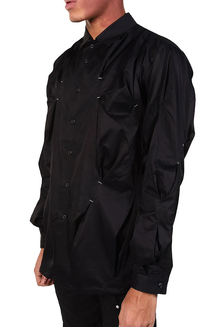 Black Draped Shirt