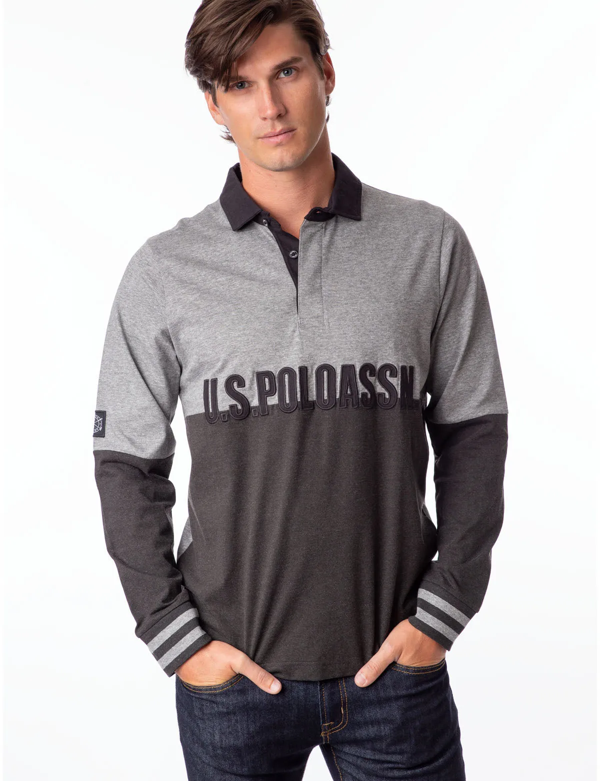 BLACK MALLET LONG SLEEVE RUGBY SHIRT