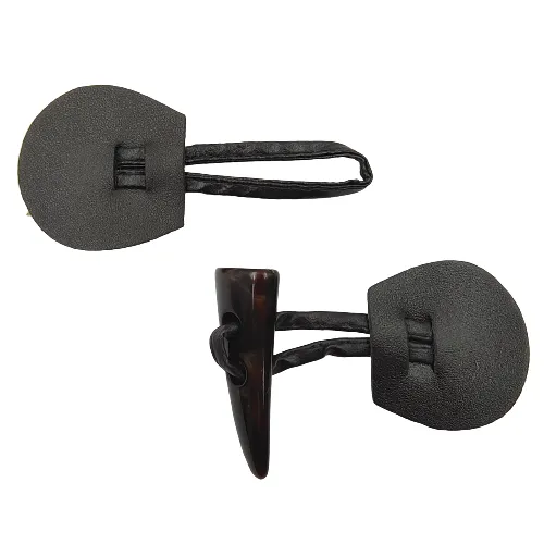 Black PU Leather Horn Toggle Closure