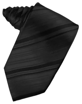 Black Striped Silk Necktie