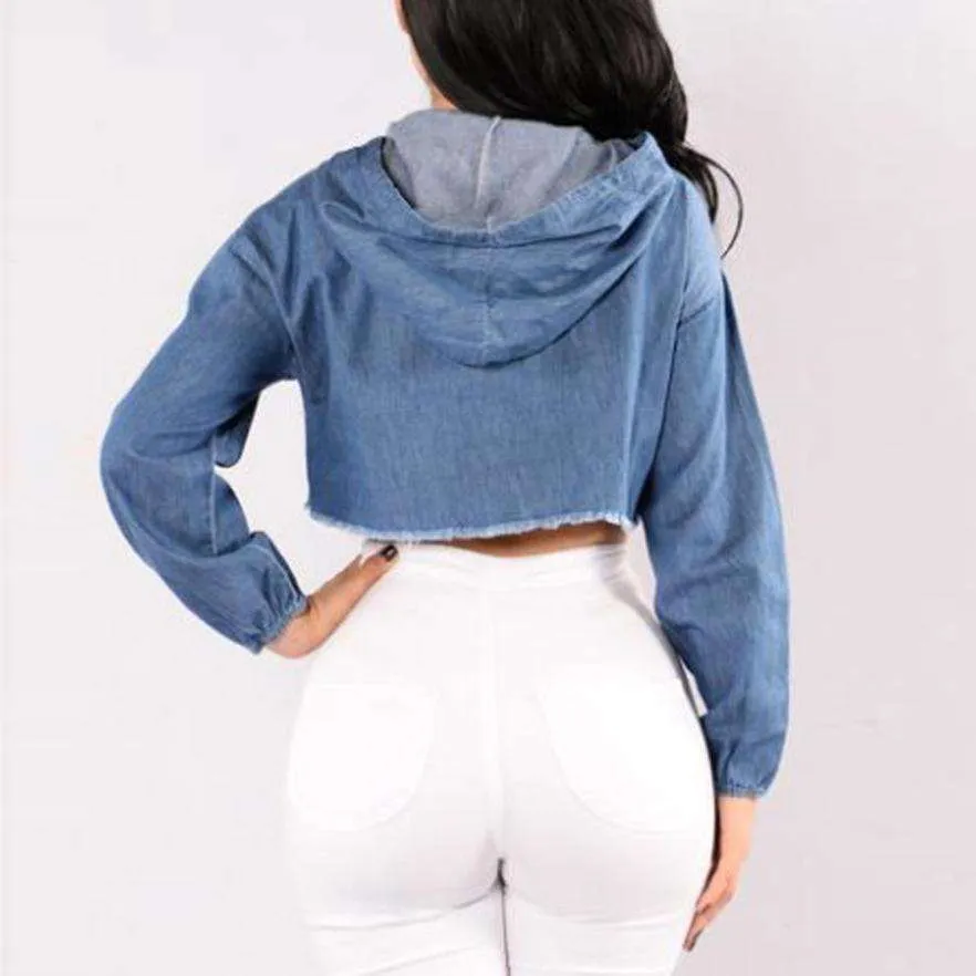 Blue Demin Blouse Hoodie