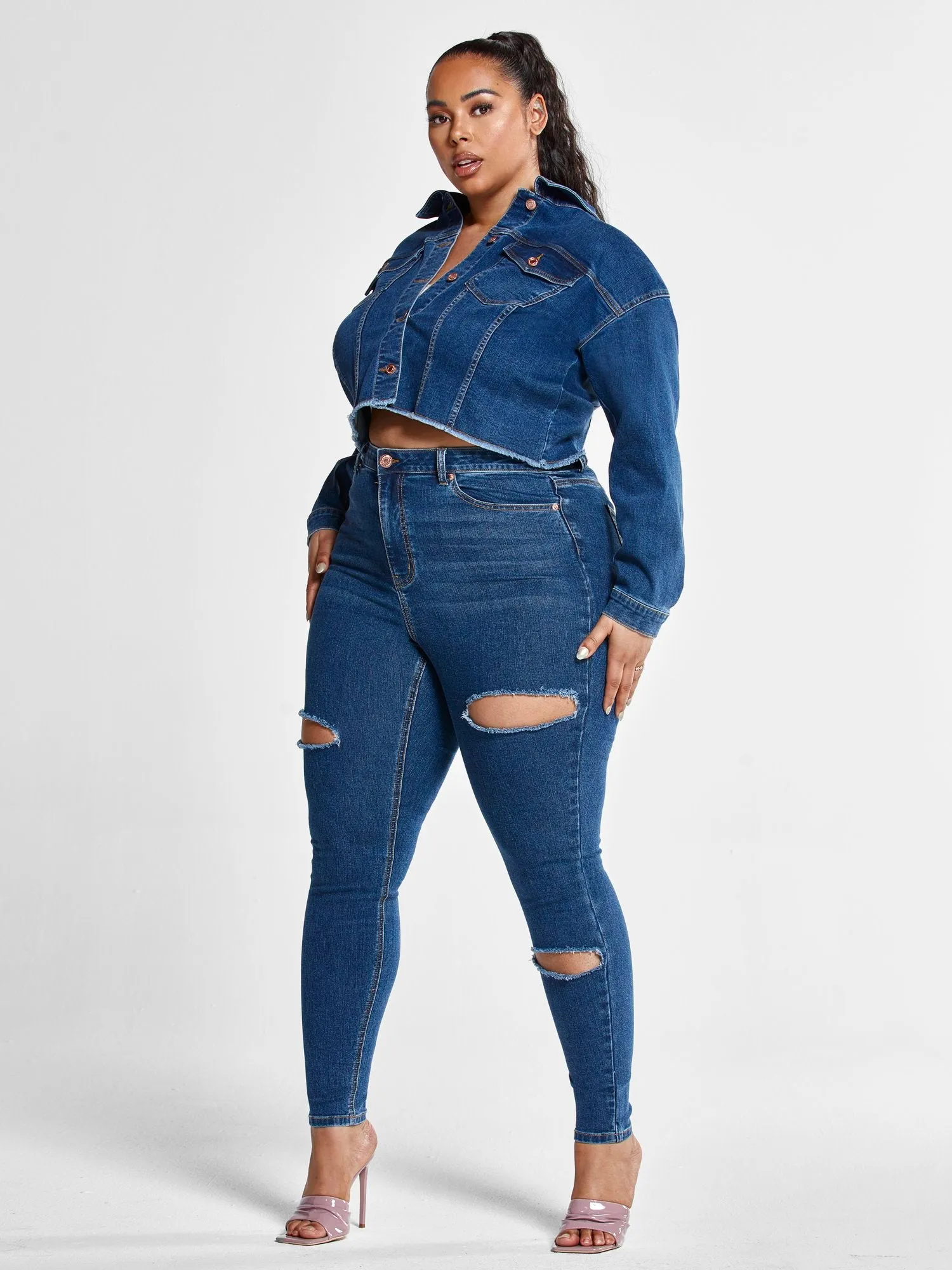 Bria High Rise Sliced Skinny Jeans - Tall Inseam