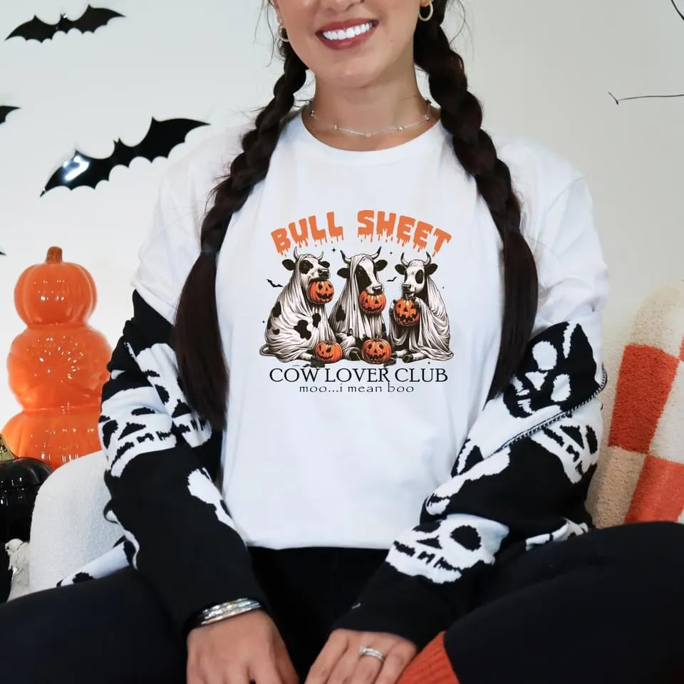 Bull Sheet Cow Lover Club Halloween Graphic Tee