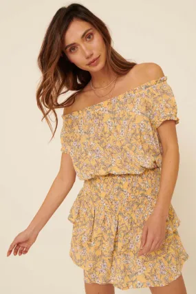 Butterfly Beauty Ruffled Floral Skort Romper