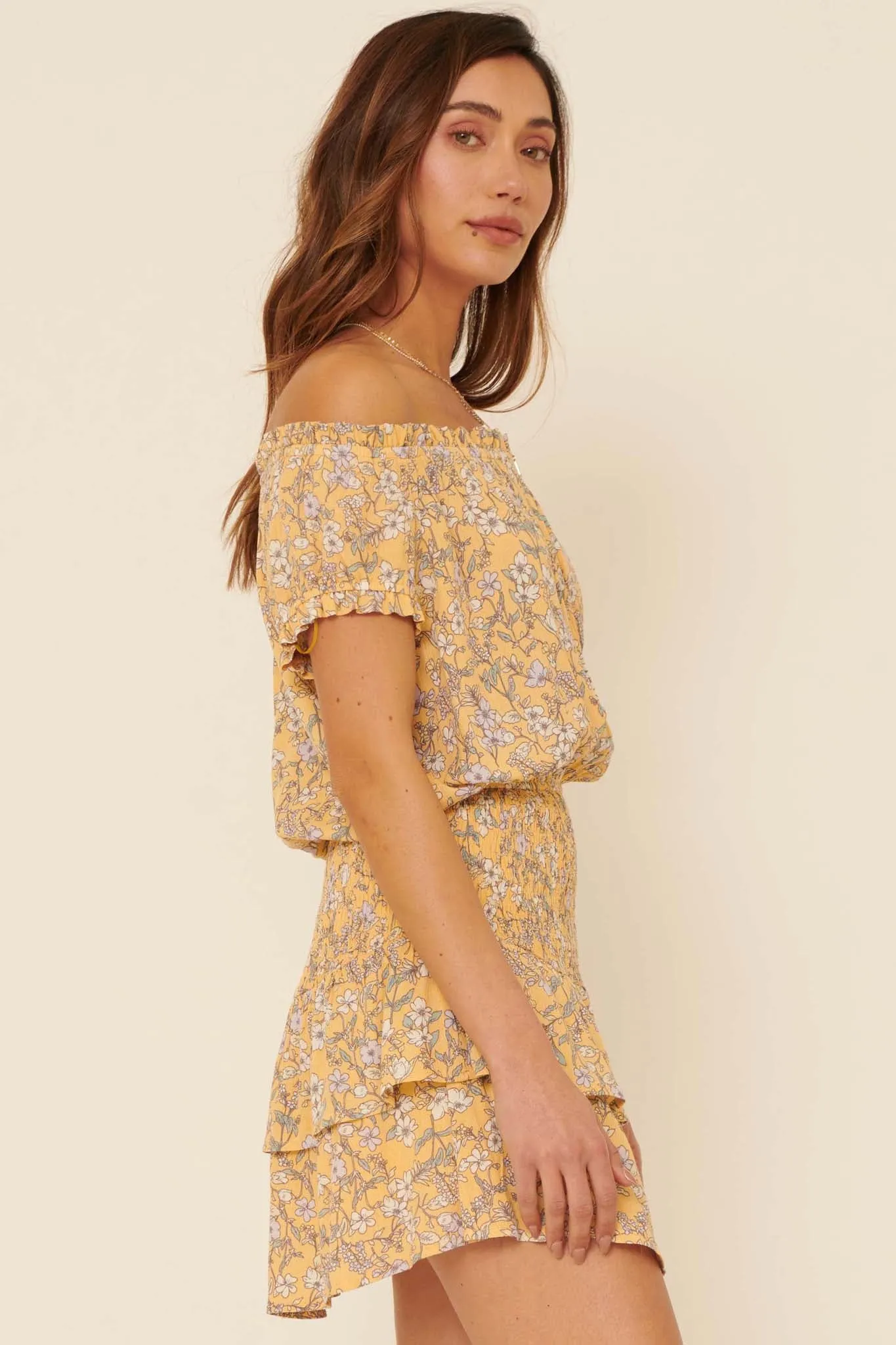 Butterfly Beauty Ruffled Floral Skort Romper