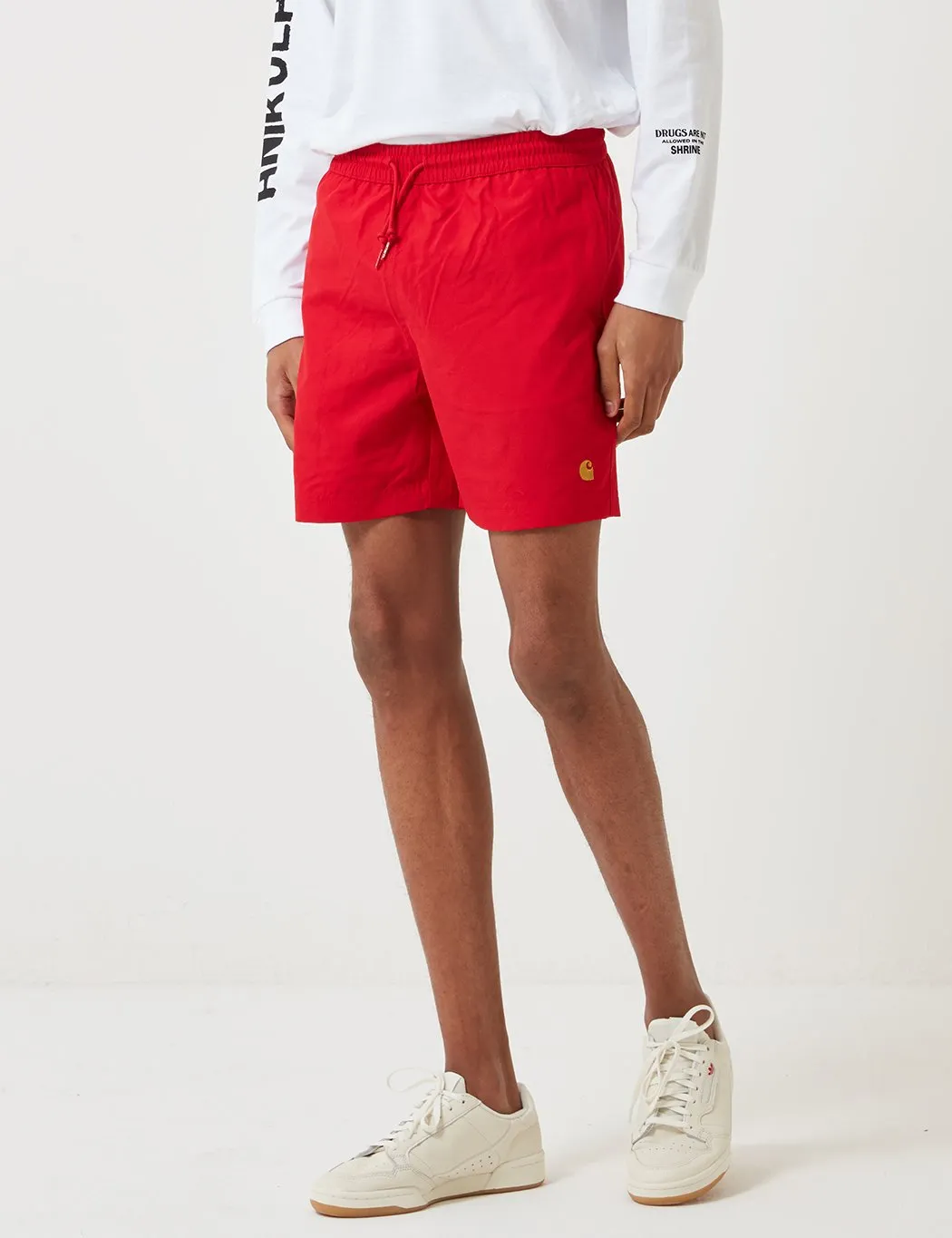 Carhartt-WIP Chase Swim Shorts - Cardinal Red