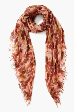 Cashmere and Silk Scarf Dusty Rose Floral