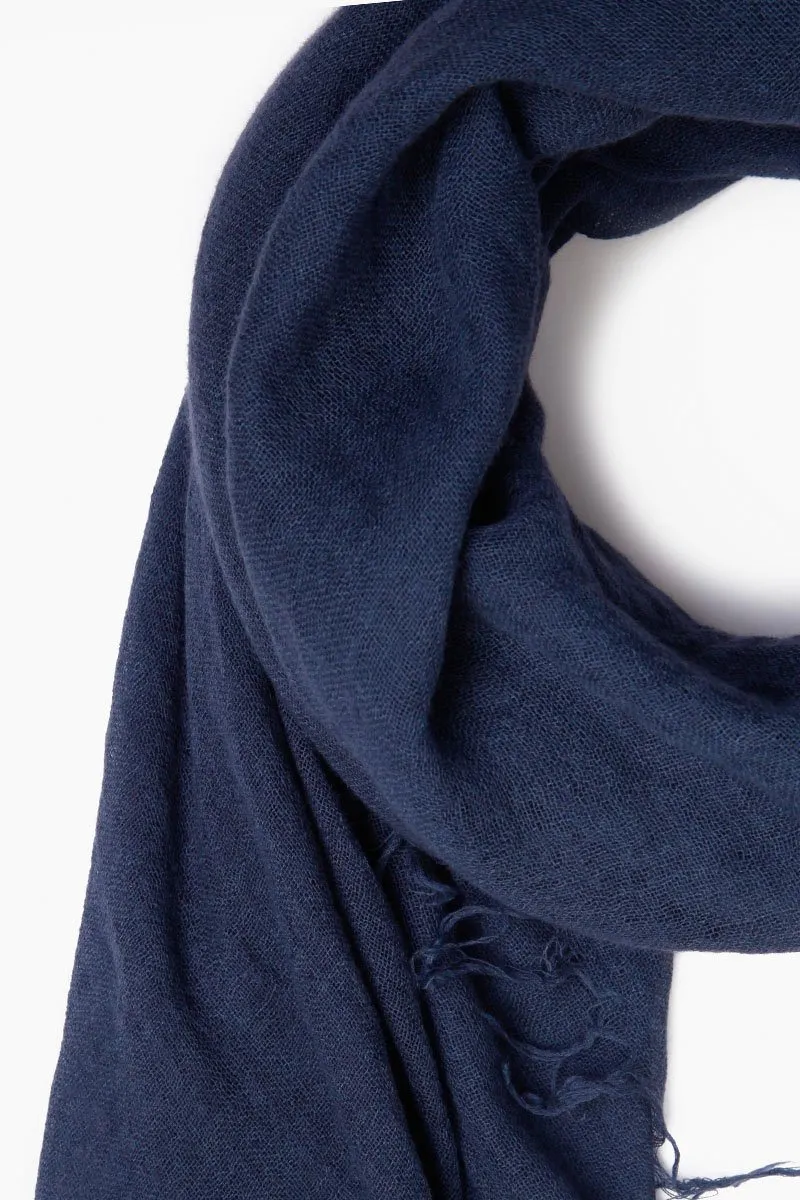 Cashmere and Silk Scarf Medieval Blue