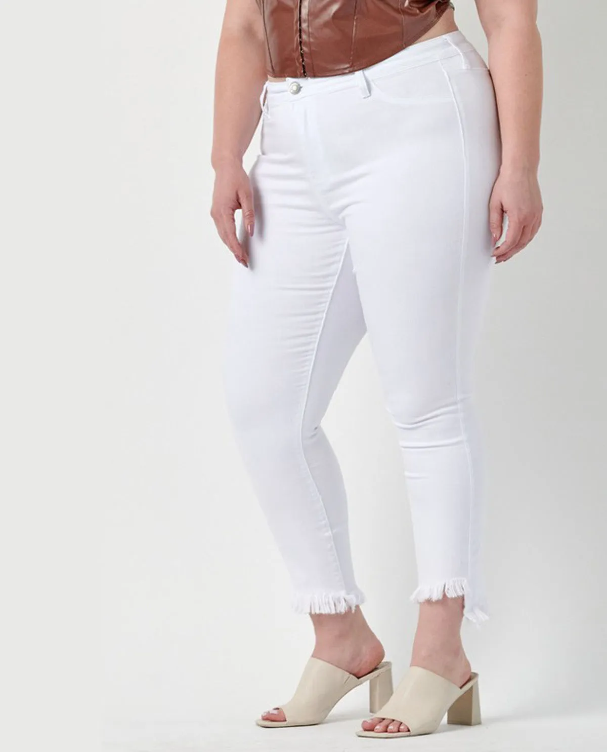 Cello PLUS Mid Rise Crop Skinny Jeans