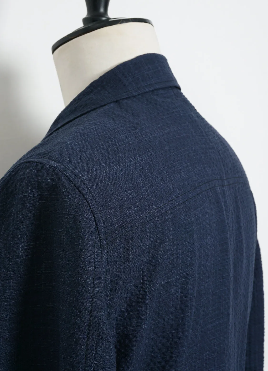 CHARLIE | Easy Three Button Blazer | Crinkle Blue