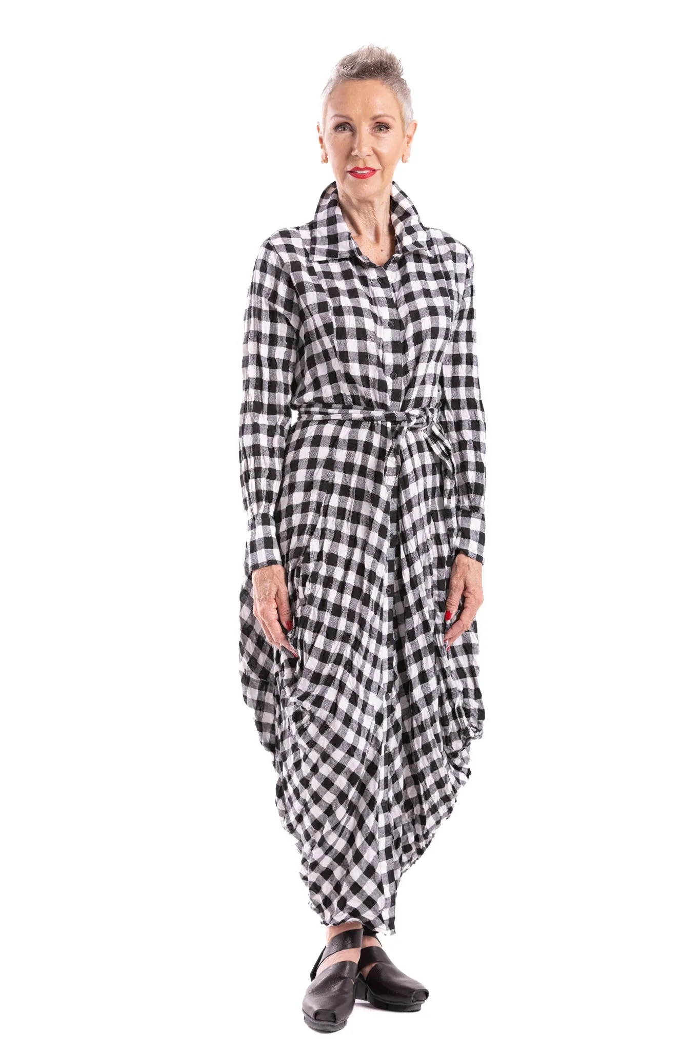 CHECKER TIE DRESS CH