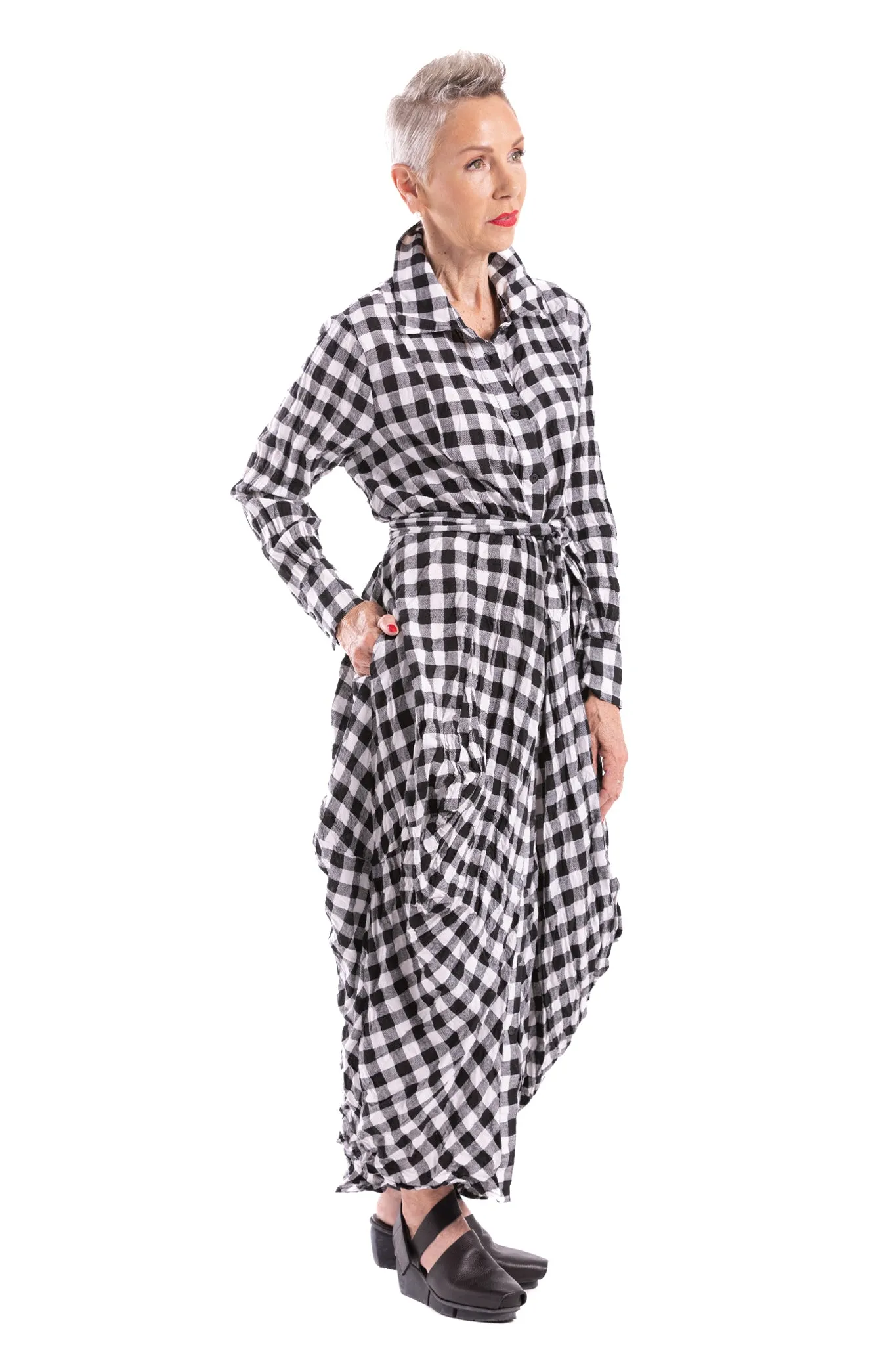 CHECKER TIE DRESS CH