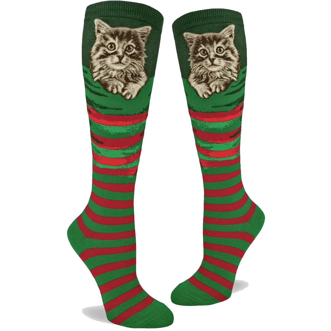 Christmas Kitten Women's Knee High Sock