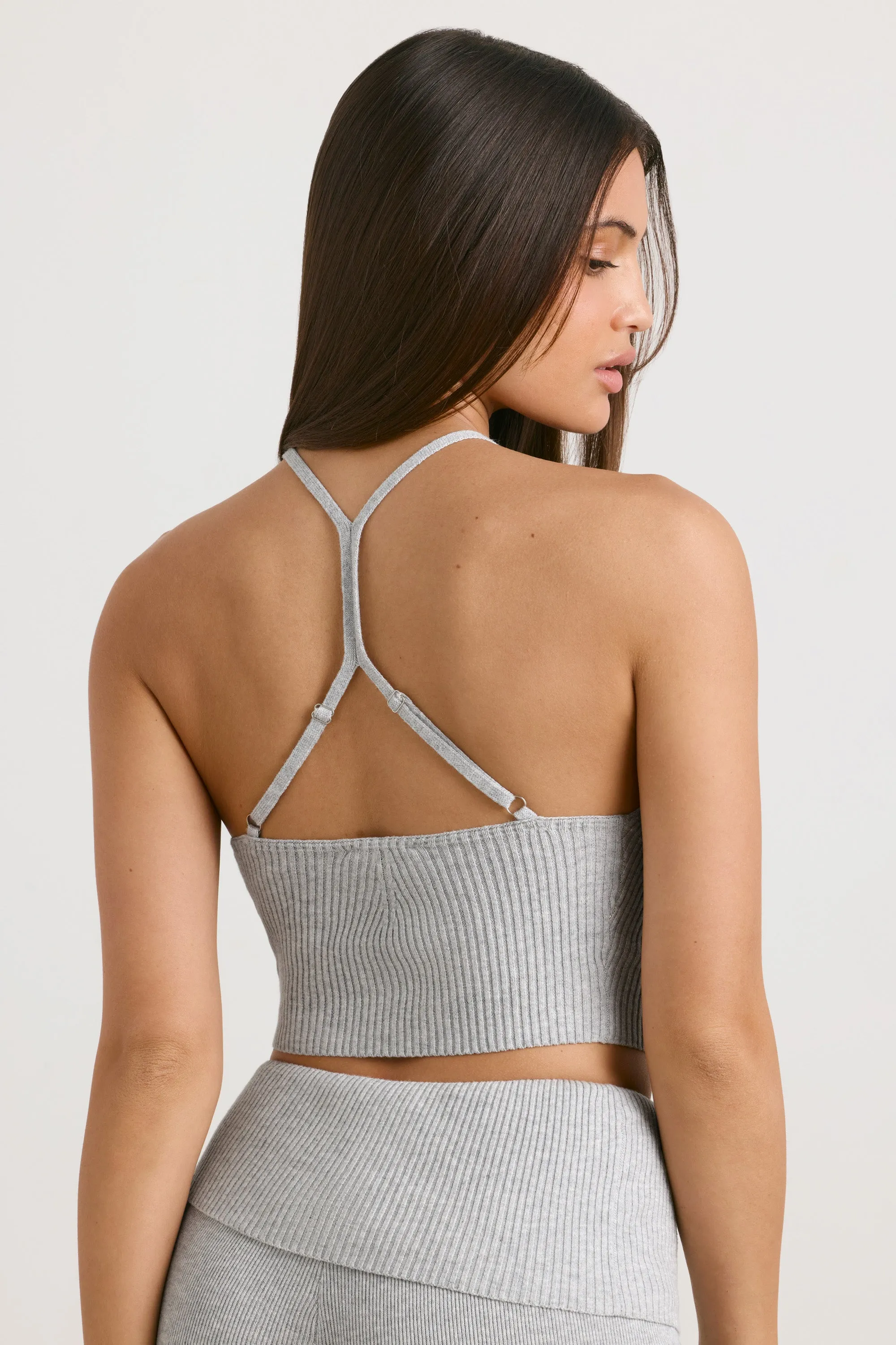 Chunky Knit Tank Top in Heather Grey