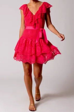 Coco Butterfly Scallop Mini Dress - Fiesta