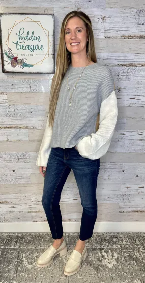 Colorblock Grey Sweater