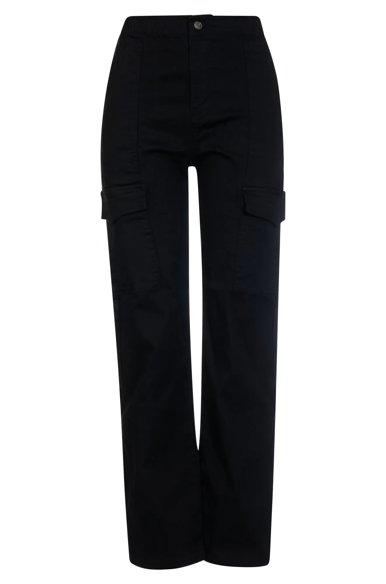 Coloured Denim paperbag waist Pants | Black | 6908ZZ