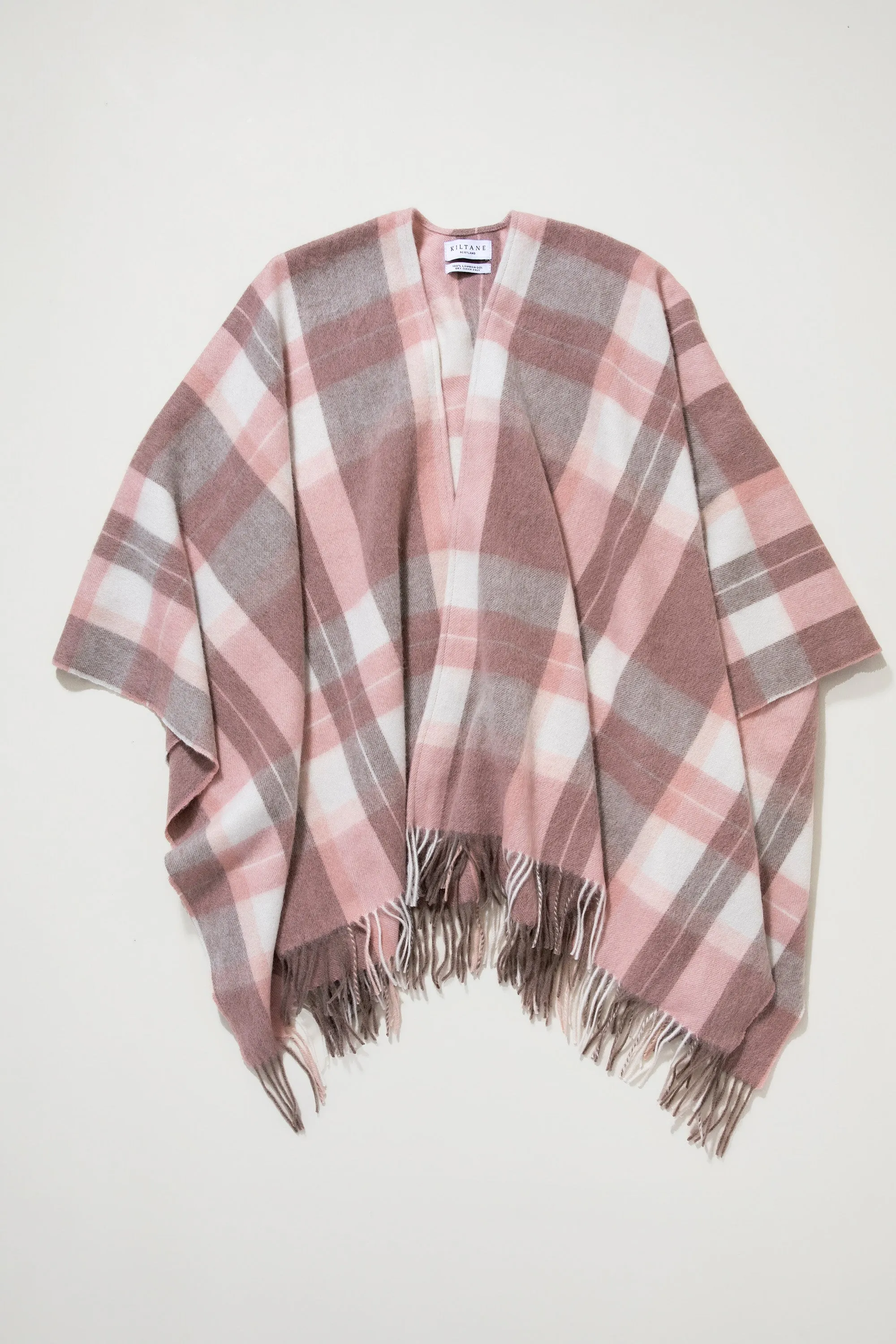 Contemporary Check Lambswool Wrap - Cameo