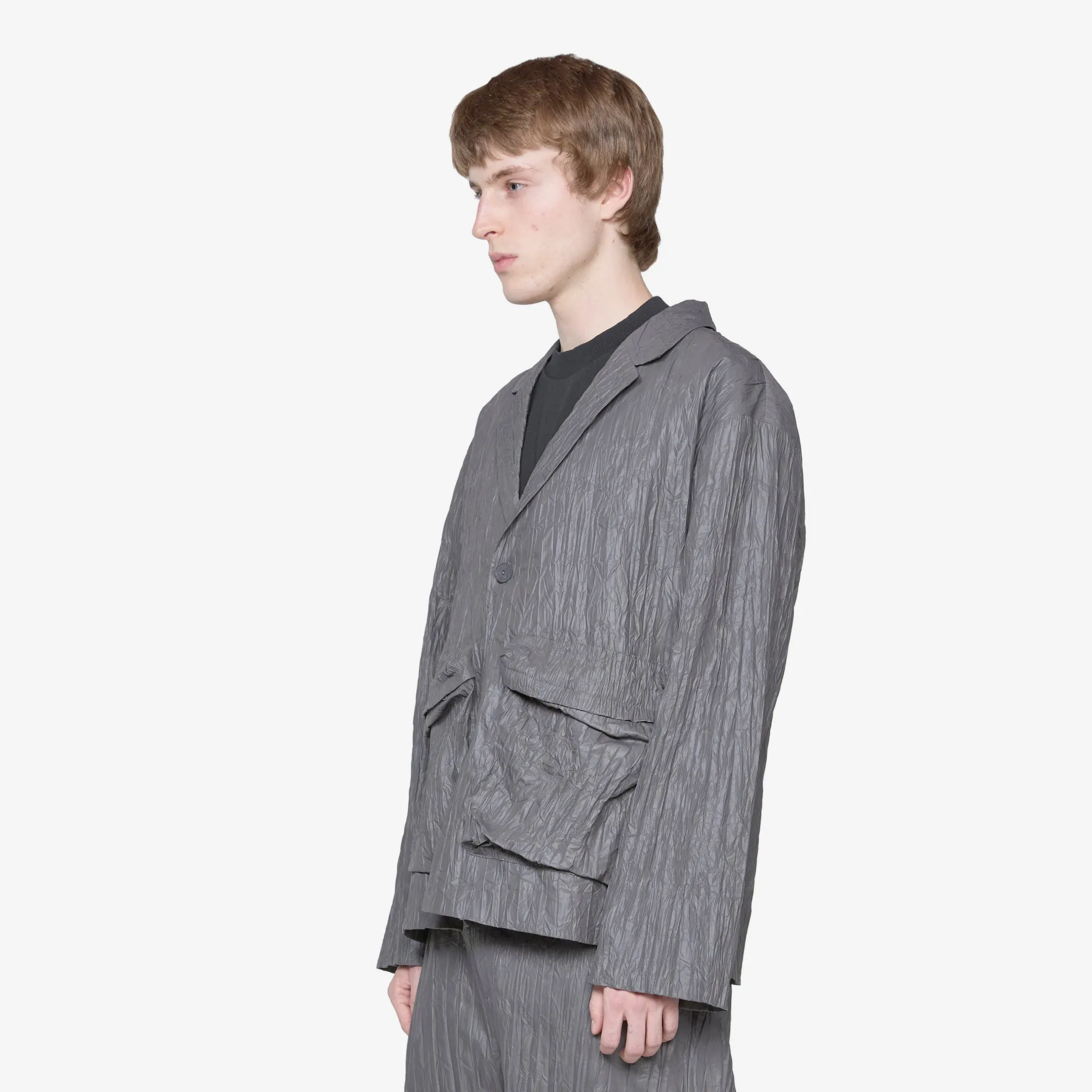 Crinkle Blazer Graphite