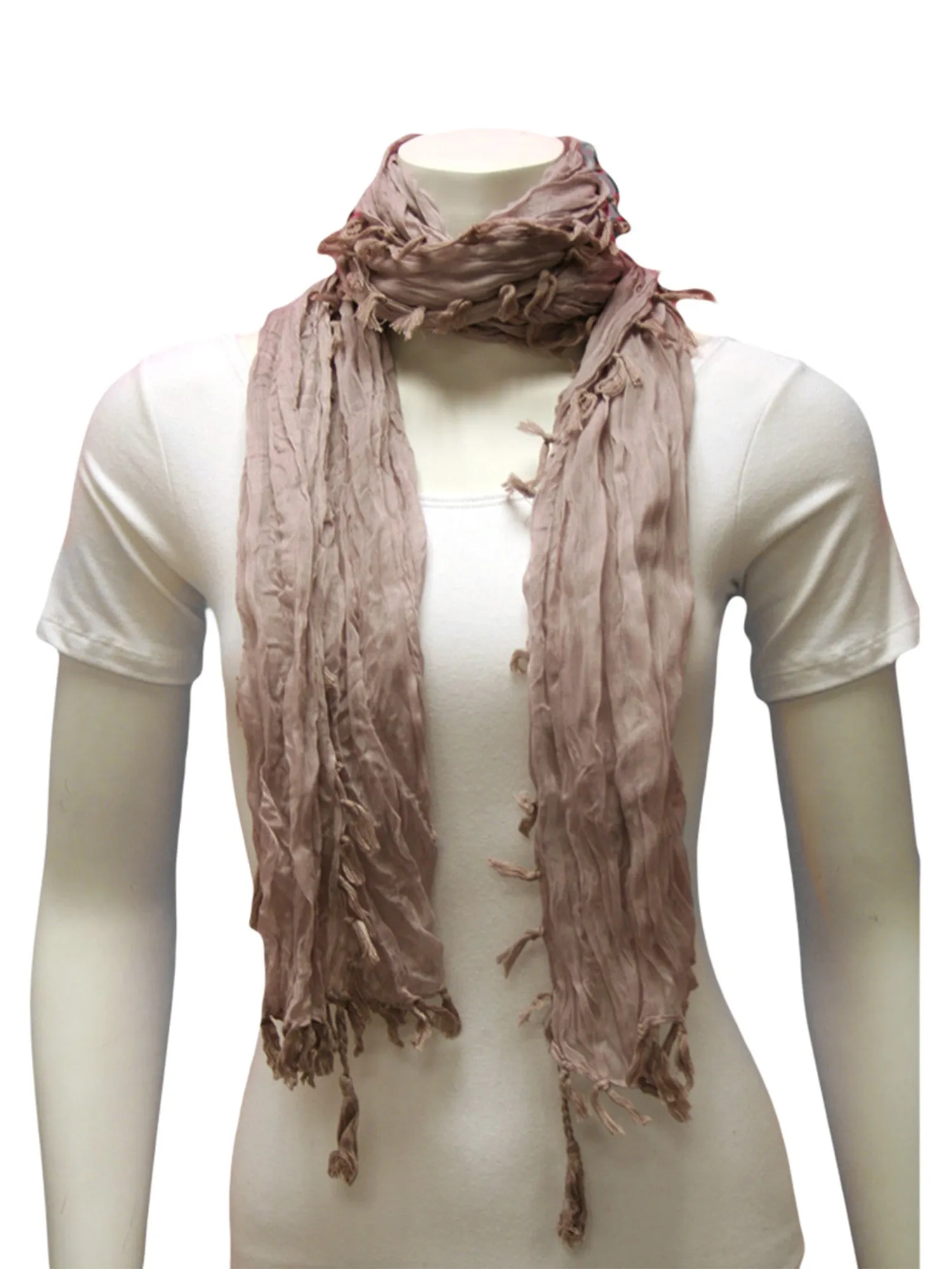 Crinkled Tassel Scarf Shawl