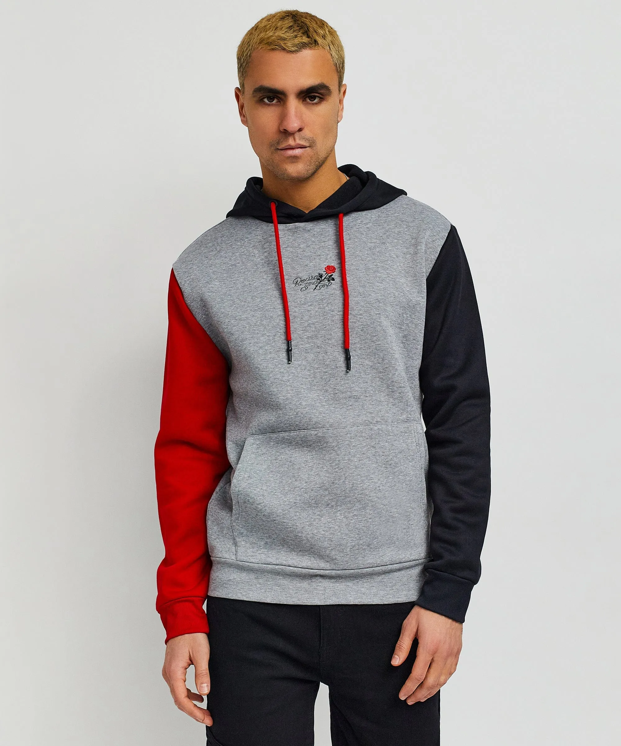 Cross Block Hoodie - Grey