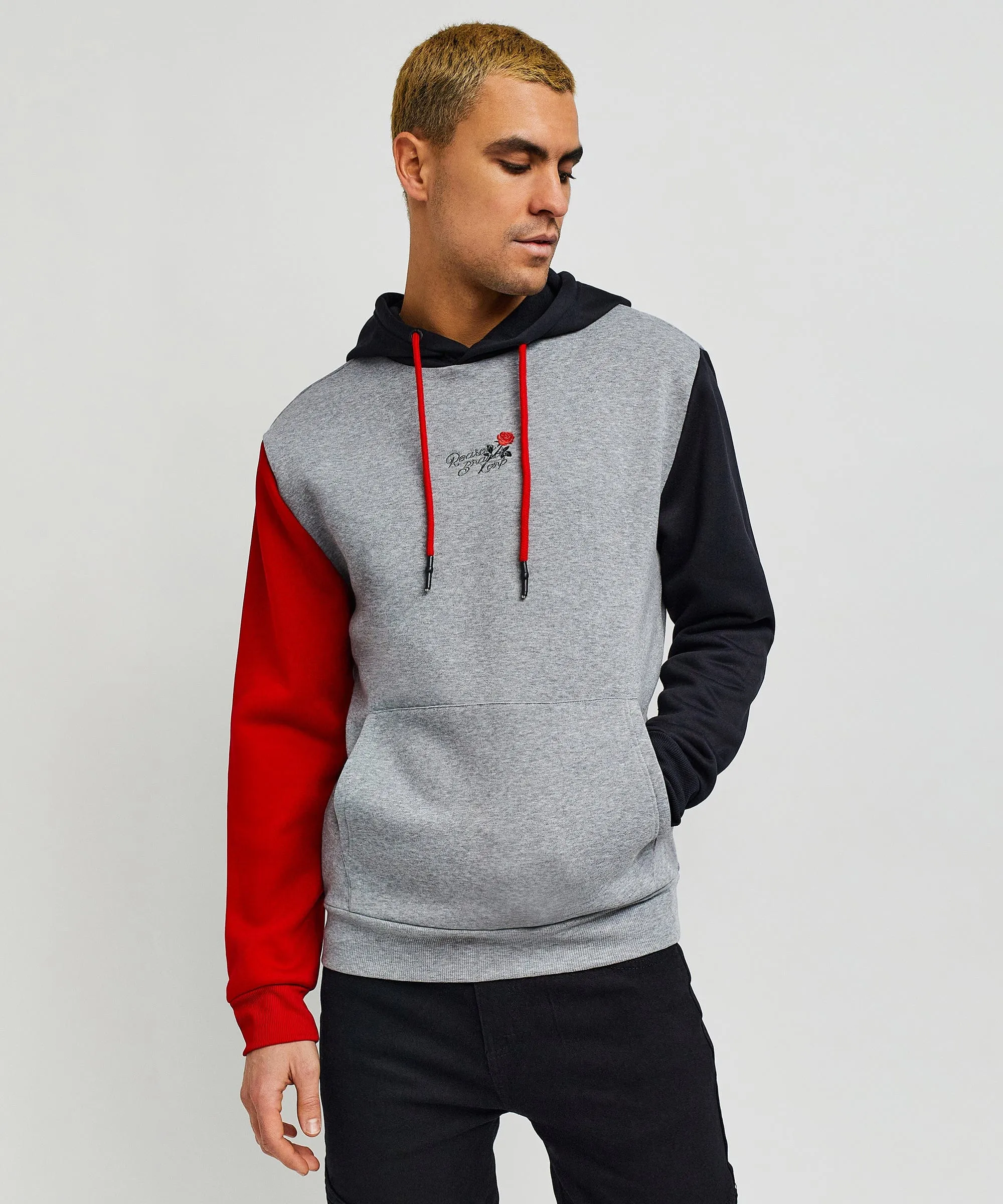 Cross Block Hoodie - Grey