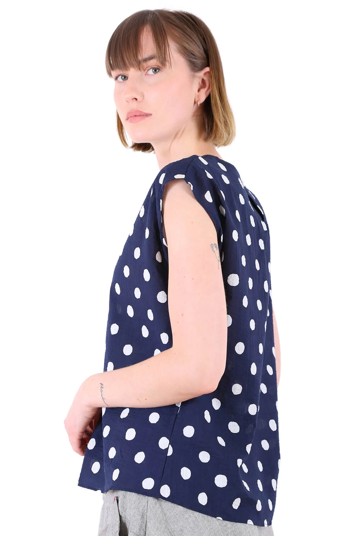 Cyan Spot Tee Navy